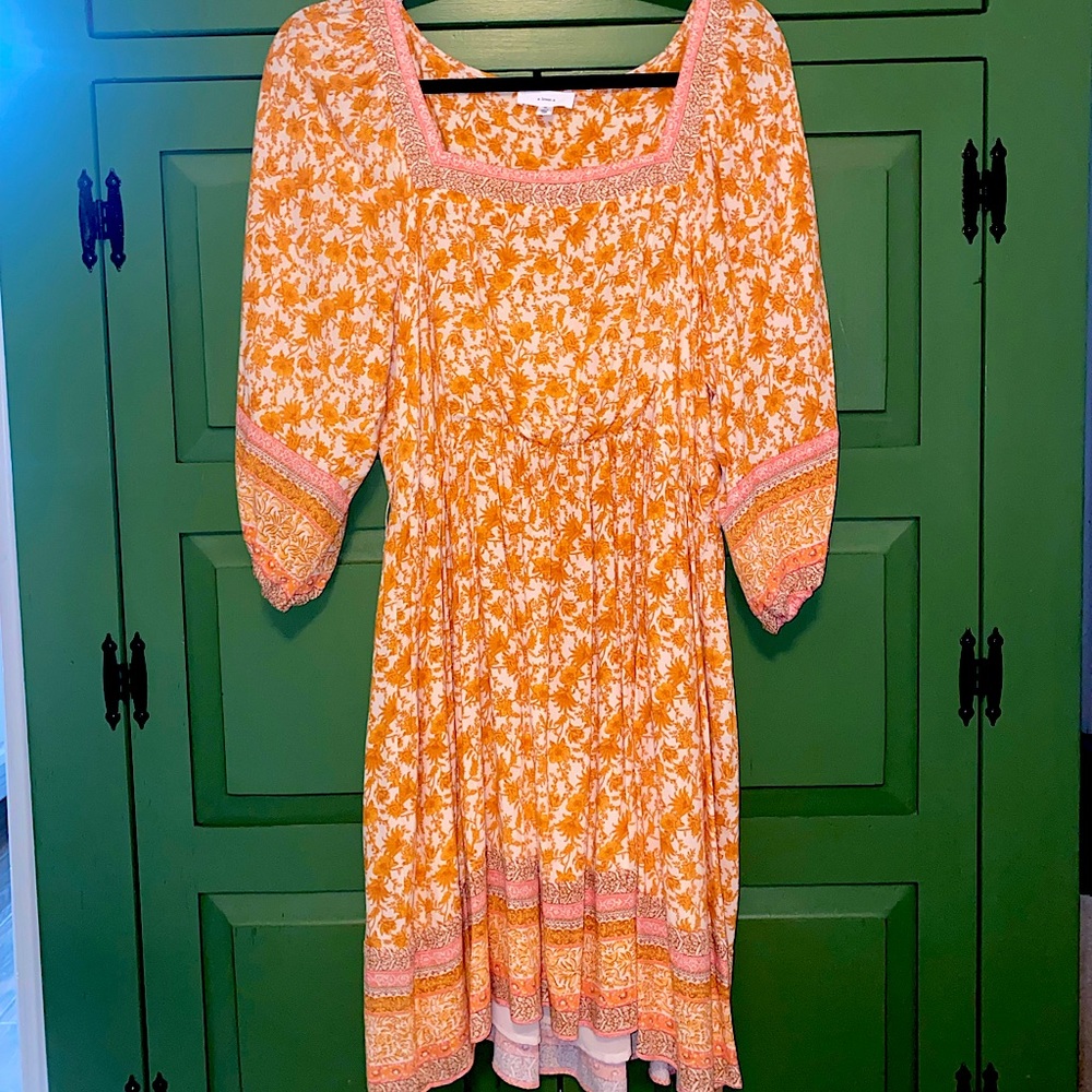 A Loves A Orange Mini Dress Medium